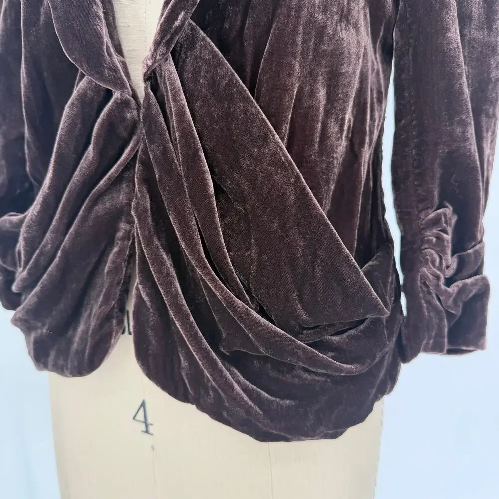Anthropologie Elevenses Cyclorama Drape Velvet Blazer Jacket size 0